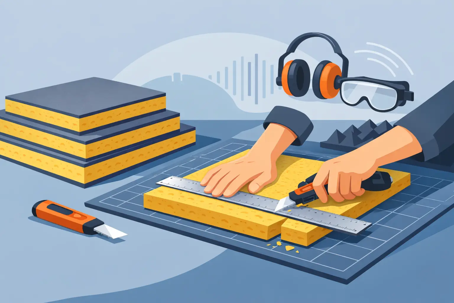 How to Cut Acoustic Insulation Sound Board
