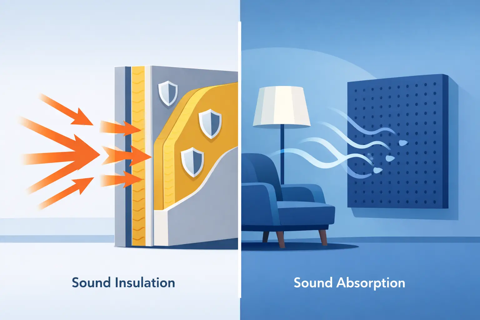 Sound Insulation vs Sound Absorption