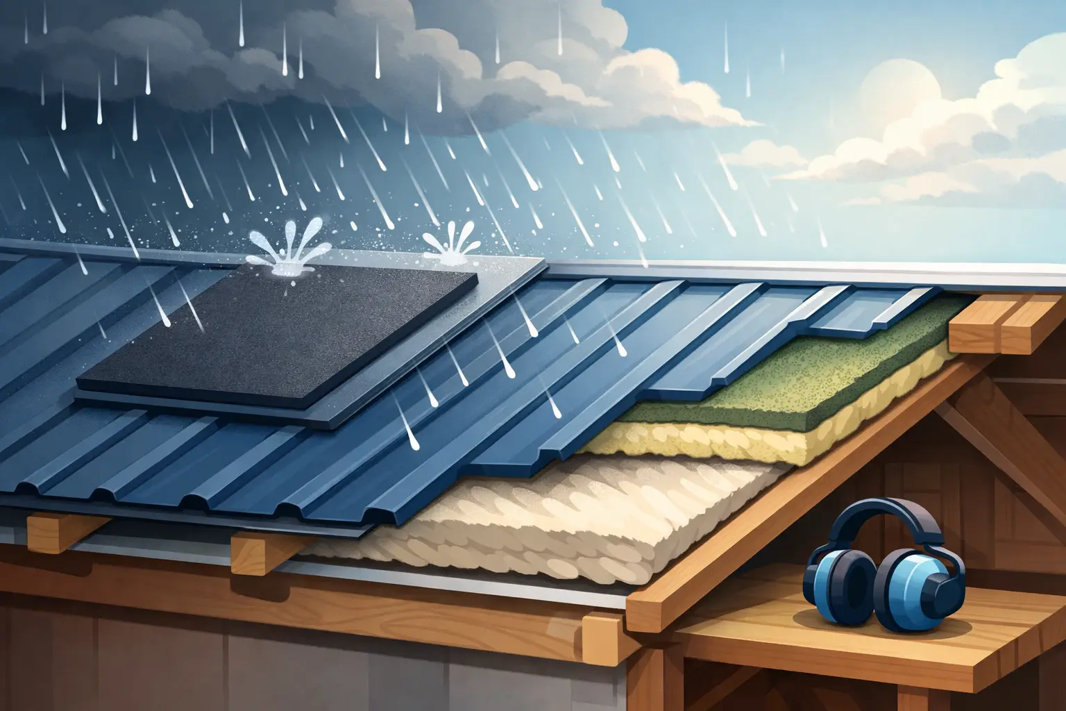 How to Reduce Rain Noise on Metal Roof
