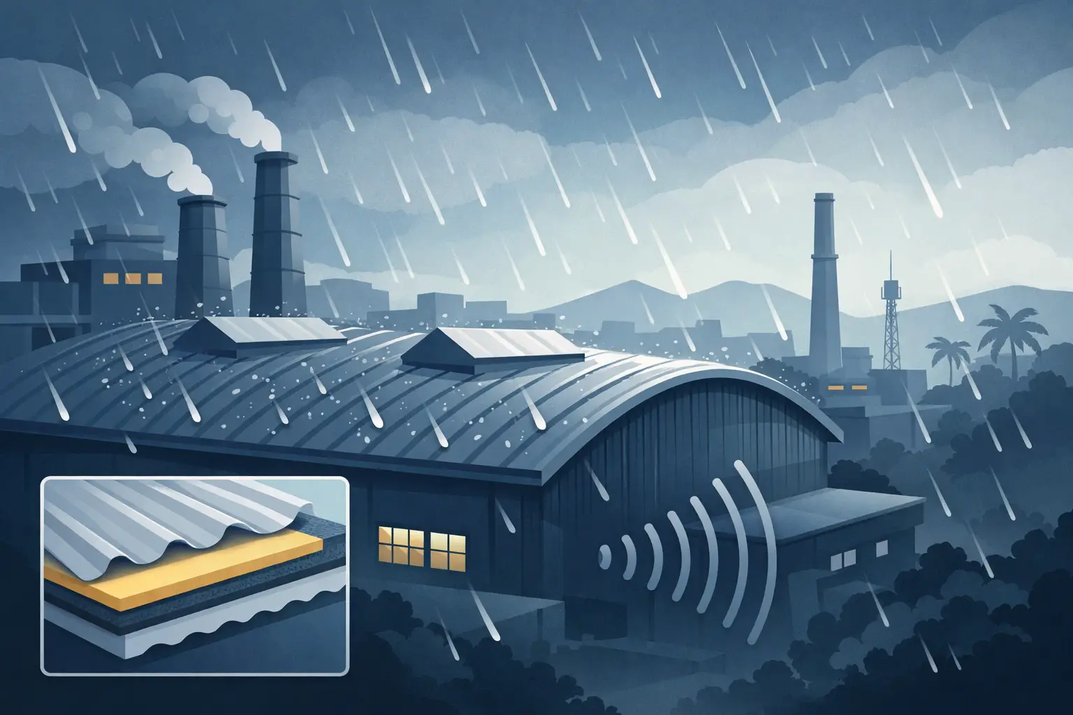 Malaysia Factory Roof Rain Noise Solutions